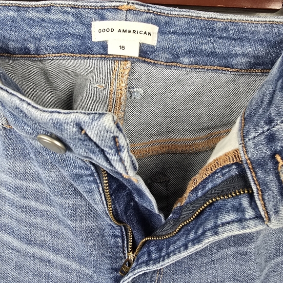 GOOD AMERICAN Good Legs Crop Skinny Denim Jean Pants High Rise Blue Womens Sz 15 - Picture 7 of 13
